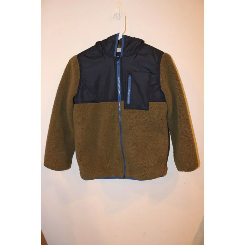 Gap Kids size large 10 green and blue fleece jacket